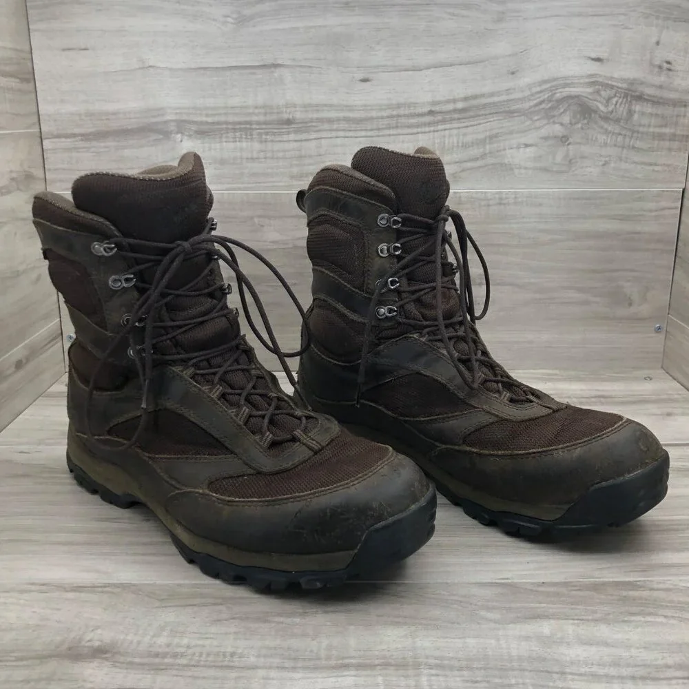 Danner Boots Mens 12 High Ground Brown Leather Lace Up Outdoor Shoes